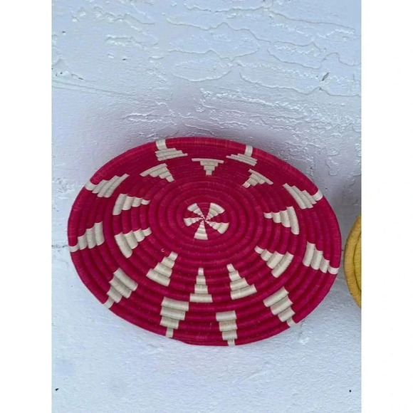 Antique Collection Woven Round Three Wall Basket Multicolor Sz 12" - Picture 6 of 9